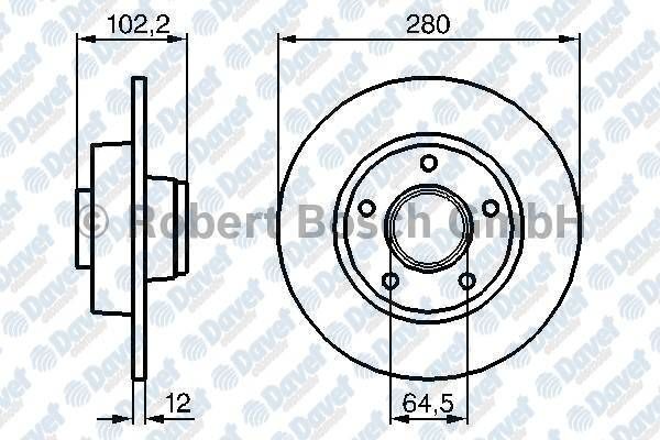 FREN DISKI ARKA 280MM  RENAULT  TRAFIC  OPEL  VIVARO 1.9 2.5DCI 03->
