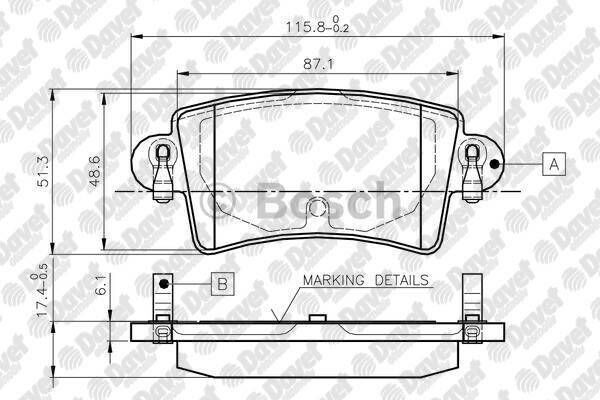 E:NO BOSCH 0986TB2401 FREN BALATASI ARKA WVA 23669 MASTER II MOVANO INTERSTAR 2001->
