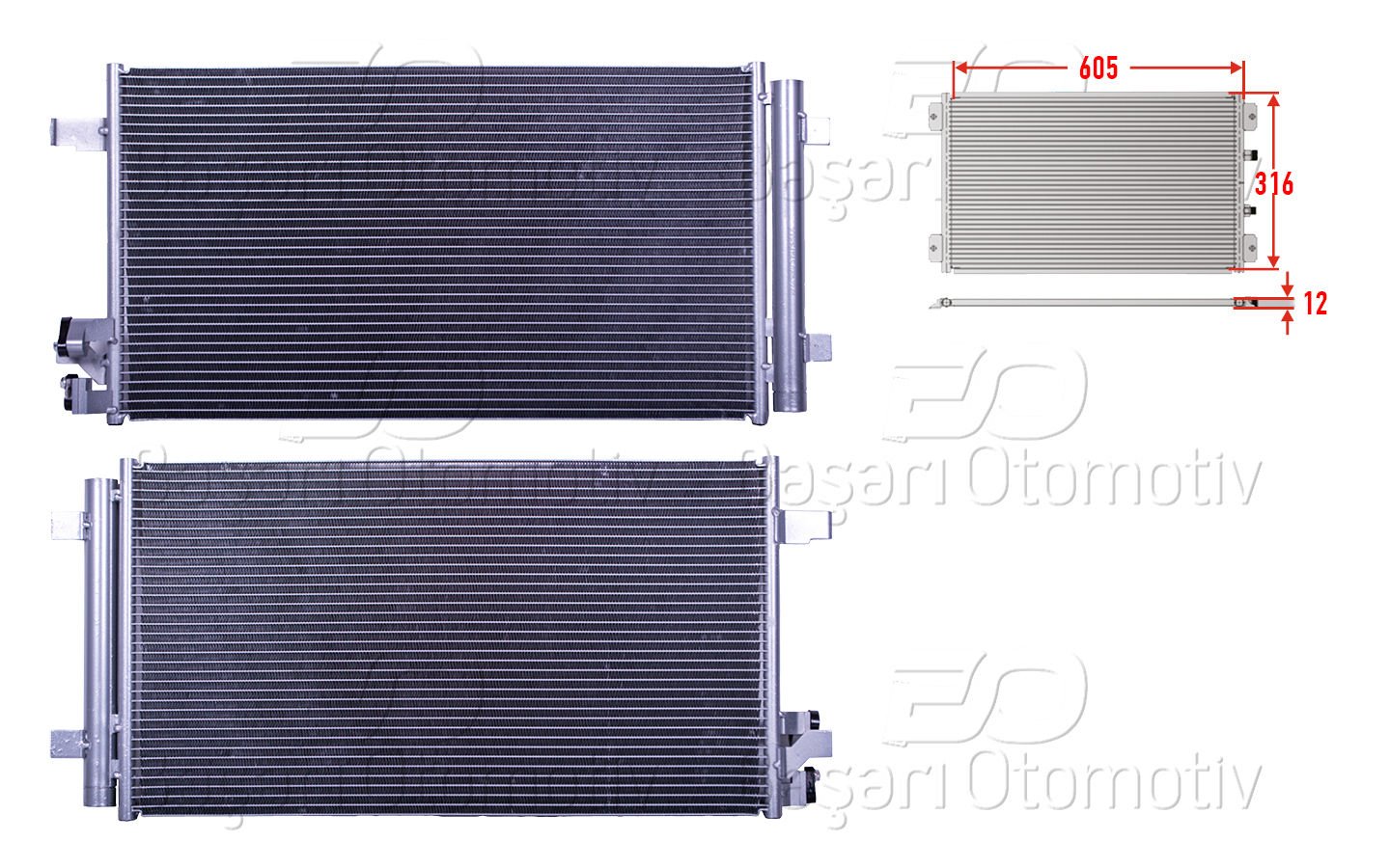KLIMA RADYATORU 605X316X12 | VW POLO A1 SPORTBACK ARONA IBIZA 1.0 2.0GTI 17 > | WISCO