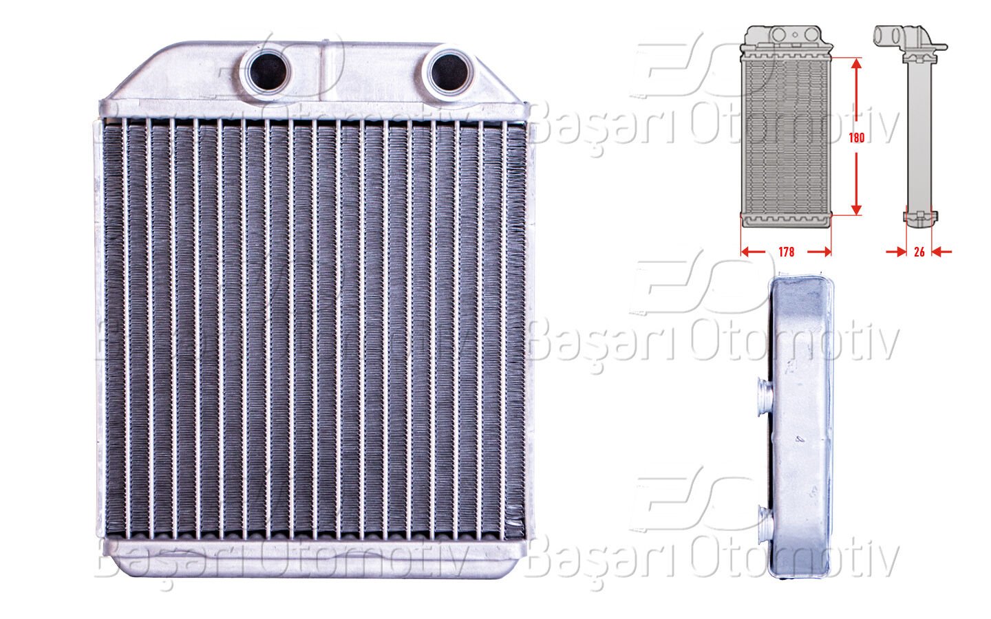 KALORIFER RADYATORU BRAZING 180X177 MM | VOLVO S40 (644) 1.8 95-03 V40 SW (645) 1.6 95-04 | WISCO