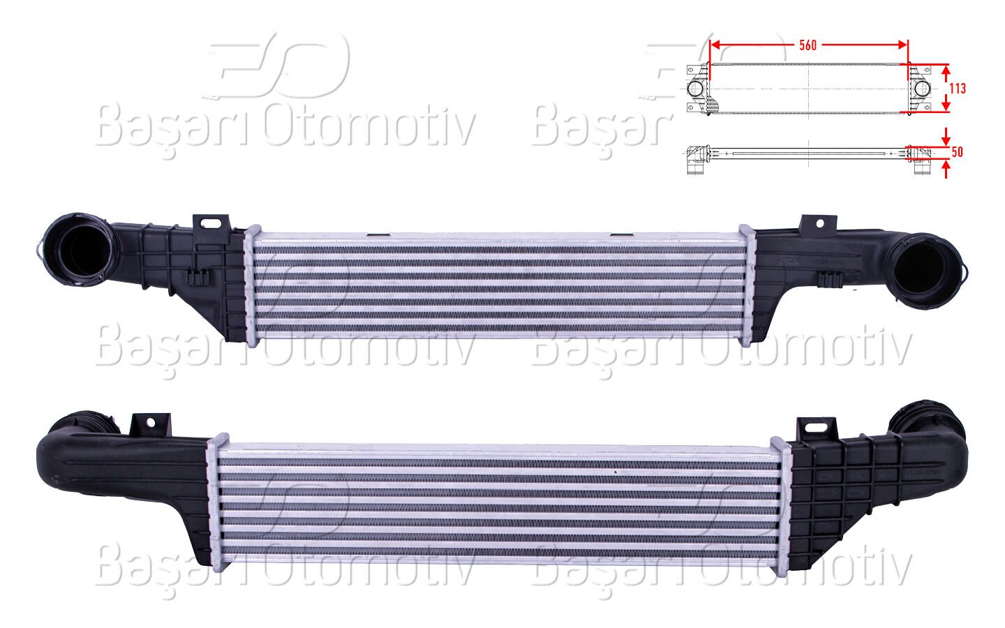 TURBO RADYATORU (INTERCOOLER) 560X113X50 | MERCEDES-BENZ BENZ W210 S210 E200 CDI E200 KOMPRESSOR E220 CDI E270 CDI 97 > | WISCO
