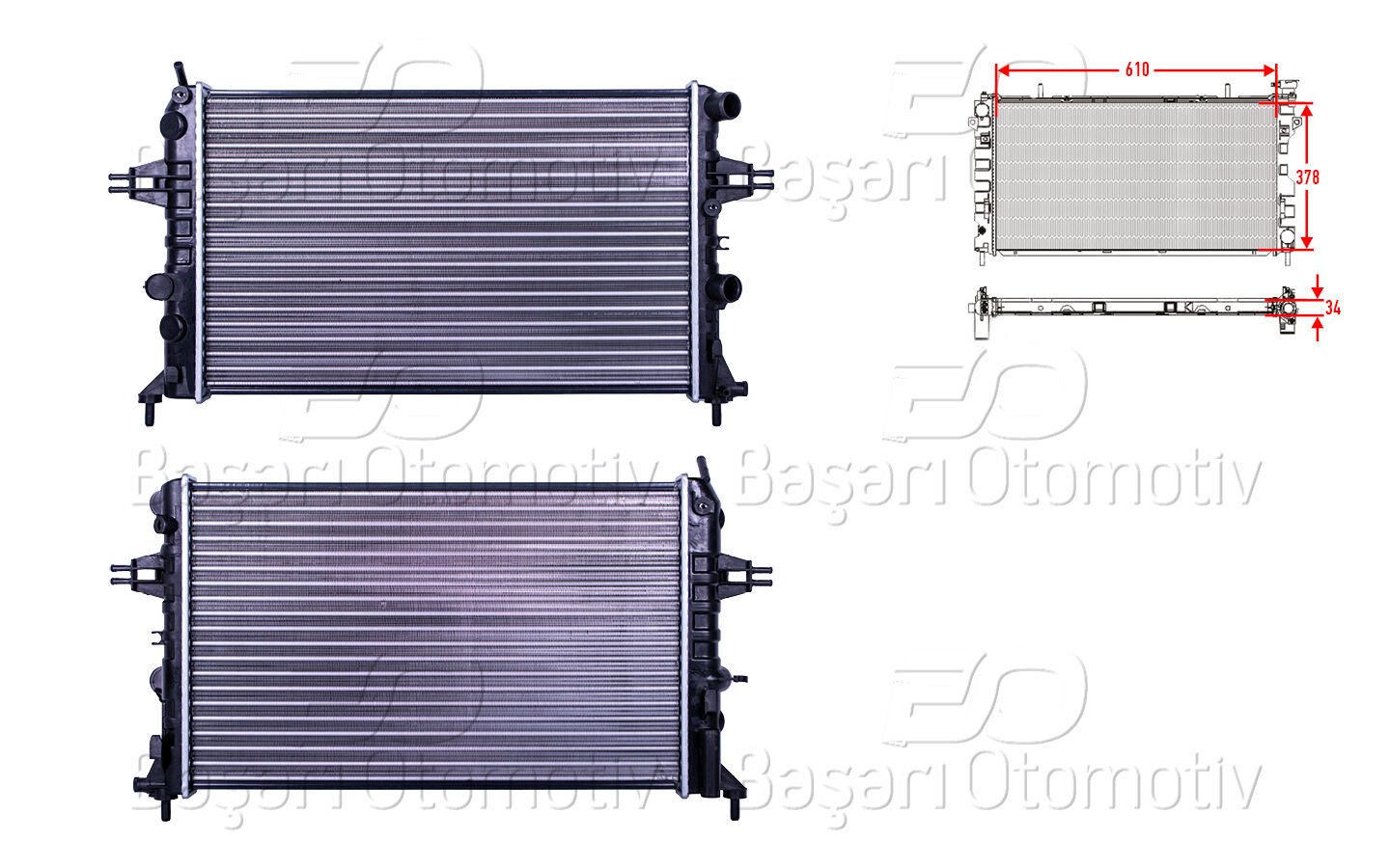 SU RADYATORU MEKANIK MT 610X378X34 | OPEL ASTRA G 1.2 16V 1.4 16V X12XE Z12XE Z14XEP 98 > | AUTOLUX