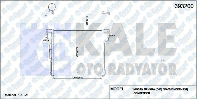 KLIMA RADYATORU NISSAN NAVARA D40-PATHFINDER R51 AL/AL 688X570X18 KURUTUCU ILE   ####