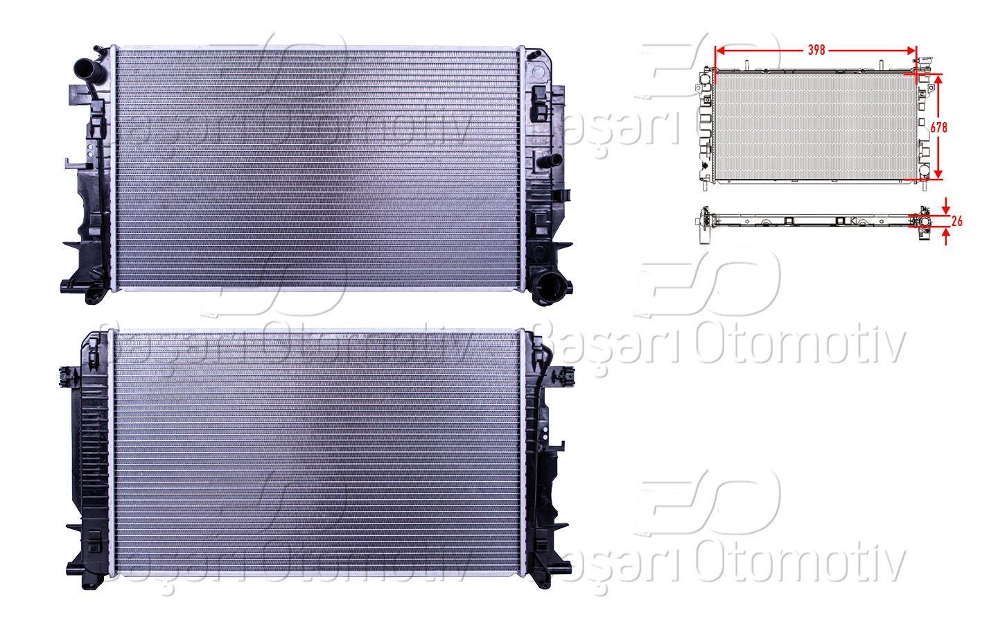SU RADYATORU BRAZING MT 398X678X26 MM | VW CRAFTER. MERCEDESSPRINTER 06> | WISCO