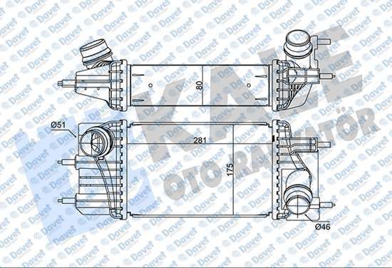 TURBO RADYATORU INTERCOOLER NISSAN JUKE 1.5DCI 10>PULSAR 1.5DCI 14> NV200 1.5DCI 10>