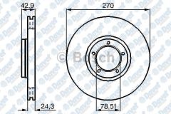 FREN DISKI ON HAVALI 270mm FORD TRANSIT T15 91-00