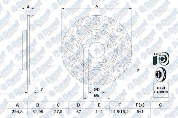FREN DISKI ON 295/28-26MM A-CLASS W176 12- B-CLASS W246 11- CLA-CLASS W117