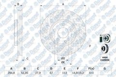 FREN DISKI ON 295/28-26MM A-CLASS W176 12- B-CLASS W246 11- CLA-CLASS W117