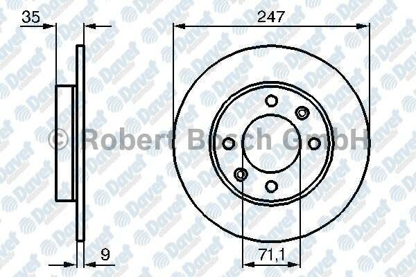 FREN DISKI ARKA DUZ 247MM P307 1.6I 16V 2.0HDI 00->  C2 1.6I 09.03->