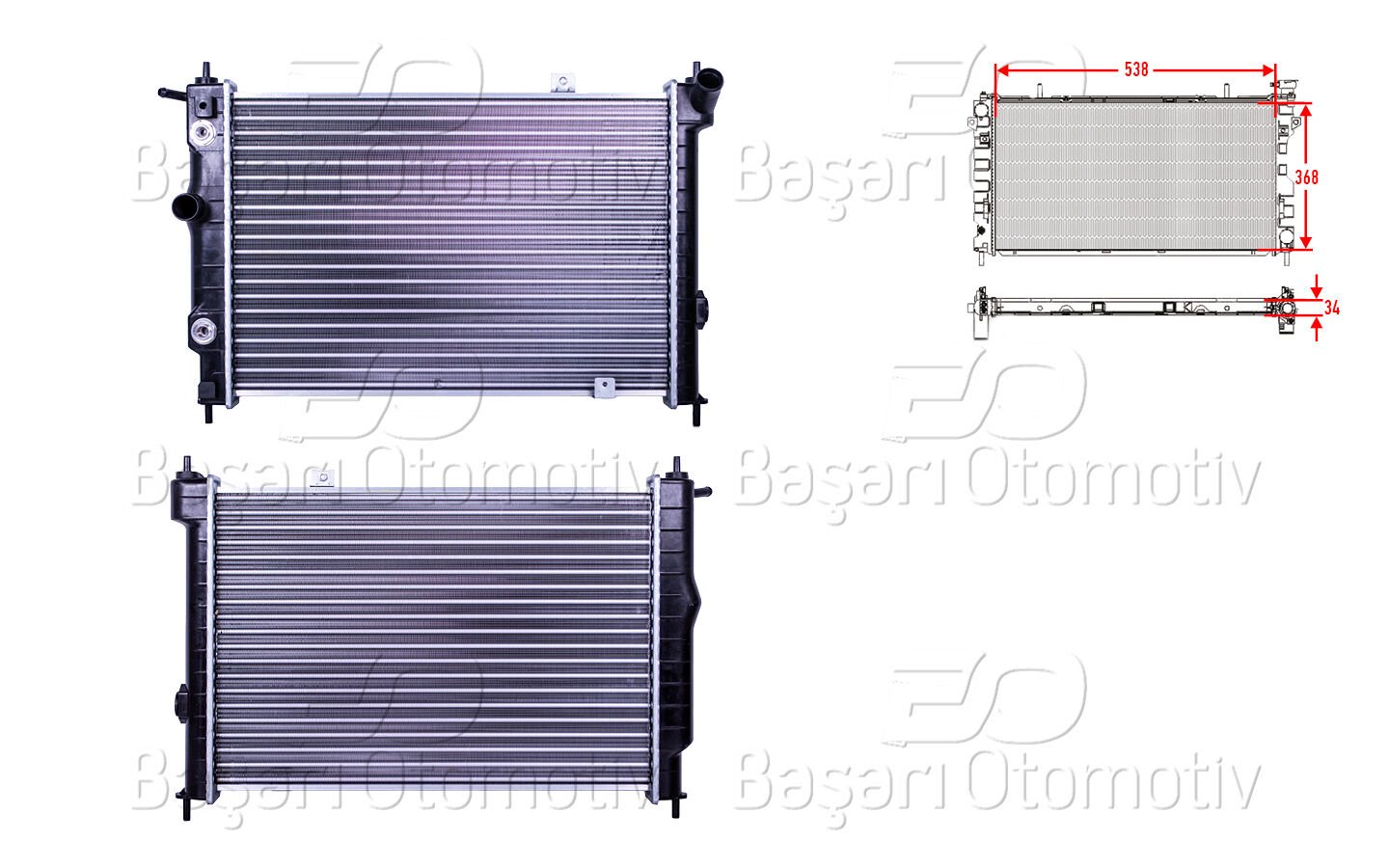 SU RADYATORU MEKANIK AT 538X368X34 | OPEL ASTRA F 1.8 2.0 16V 91 > | AUTOLUX