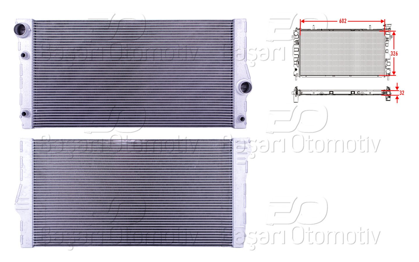 SU RADYATORU BRAZING MT-AT 602X326X32 | BMW 5 SERISI F07 GT. F10. F11 08-17 F07 GT LCI. F10 LCI. F11 LCI 5.35I. 12-17 7 SERISI F01. F02 7.40I 07-12 | WISCO