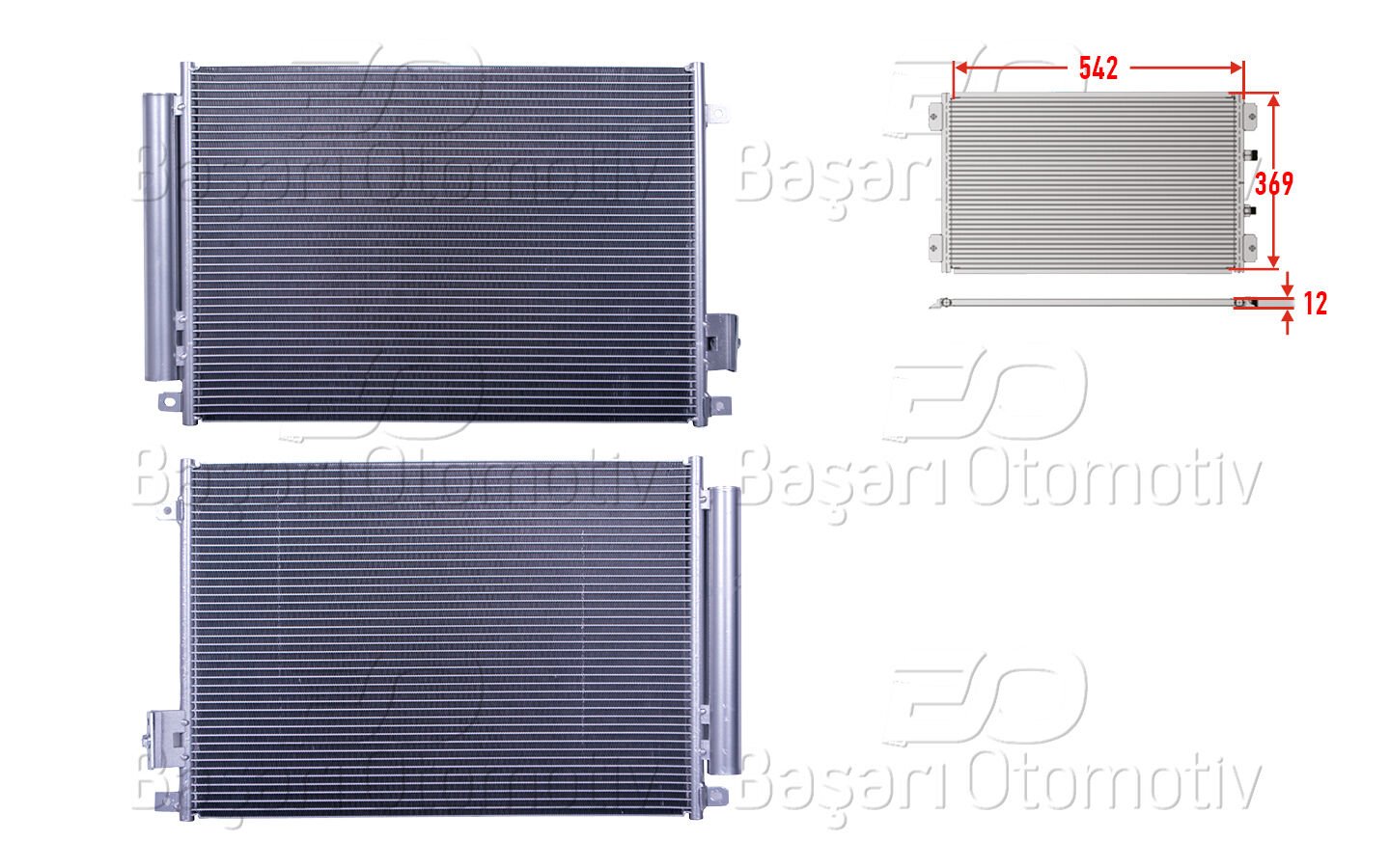 KLIMA RADYATORU 542X369X12 | FIAT500 1.2. 1.4. 1.3JTD 07> PANDA 12>. LANCIA 11> | WISCO