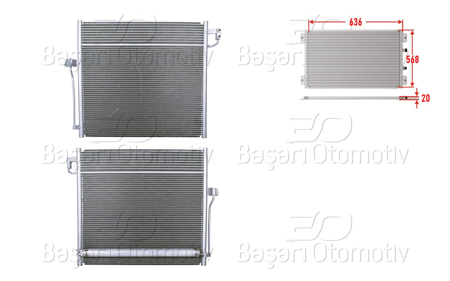KLIMA RADYATORU 636X568X20 | MERCEDES-BENZ W166. X166 GL. ML 11> | WISCO