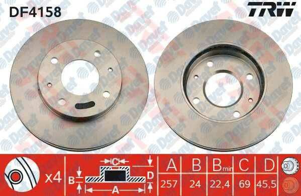 ON FREN DISKI AYNASI 257mm  ELANTRA 1.6 - 1.8 00-06 - MATRIX 1.5 CRDI 1.6-1.8 01>