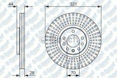 FREN DISKI ON HAVALI 321MM OPEL ASTRA 2.0TURBO 2.0GTC 05-10 ZAFIRA 2.0 05-09   ####