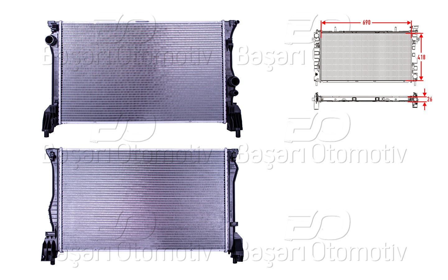 SU RADYATORU BRAZING MT 690X418X26 | MERCEDES-BENZ VITO 119 BLUETEC 114CDI. 116CDI 14> | WISCO