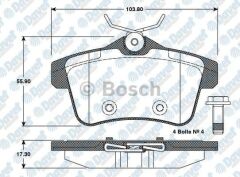 FREN BALATASI ARKA WVA 24922 P3008 1.6HDI 1.6THP 1.6VTI 2.0HDI P5008 1.6 16V 1.6HDI 2.0HDI 2009=> 103.80mm
