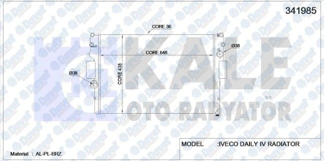 SU RADYATORU IVECO DAILY III / IV 35C12 V. 35C12 V/P. 35S12 V. 35S12 V/P 06-> AL/PL/BRZ MANUEL