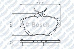 FREN BALATASI ARKA WVA 24462 CITROEN C6 05-> 2.2HDI-2.7 HDI 3.0 V6  1137X627X167 MM    ####