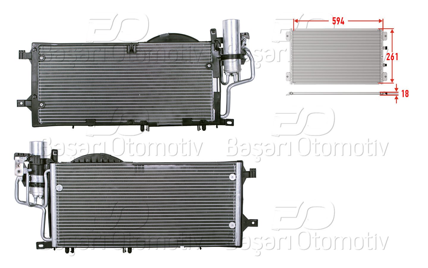 KLIMA RADYATORU 594X261X18 | OPEL CORSA C COMBO C 1.7DTI 00 > | METTE