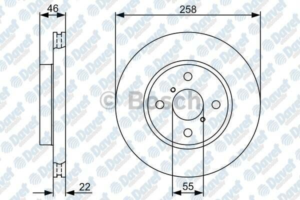 FREN DISKI ON HAVA KANALLI 258mm  TOYOTA YARIS 1.0 1.3 1.4D4D 06-11