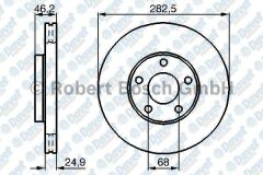 FREN DISKI ON HAVALI 282MM  VOLKSWAGEN  PASSAT 1.8 97-00 1.8T 1.9TDI 96->