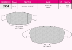 ON FREN BALATASI  WVA 24538 FISSIZ PARTNER 1.4I 1.6 16V TEPE PICASSO 1.6 16V C5 C4 PICASSO 1.6HDI 110 2008>