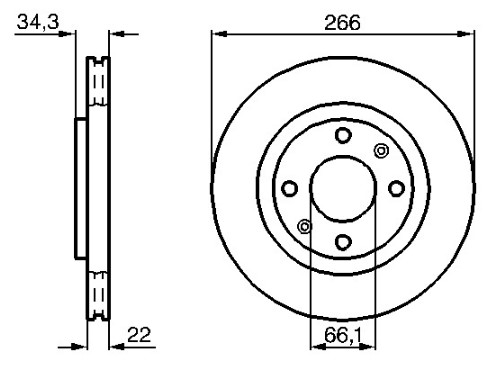 ON FREN DISK AYNASI HAVALI BERLINGO II P206 PARTNER II 1.6 1.9D 1.6HDI DW8 P1007 P206 P307 P207 P208 P301 C ELYSEE P2008 C2 C3 C4 C3 266MM 4+2 BIJON