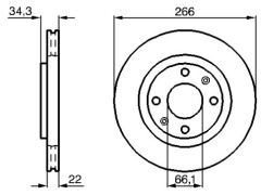 ON FREN DISK AYNASI HAVALI BERLINGO II P206 PARTNER II 1.6 1.9D 1.6HDI DW8 P1007 P206 P307 P207 P208 P301 C ELYSEE P2008 C2 C3 C4 C3 266MM 4+2 BIJON