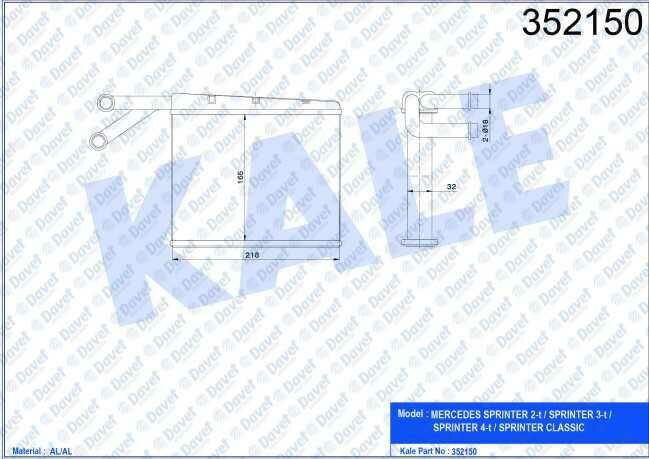 KALORIFER MERCEDES SPRINTER W901-W905 00=>