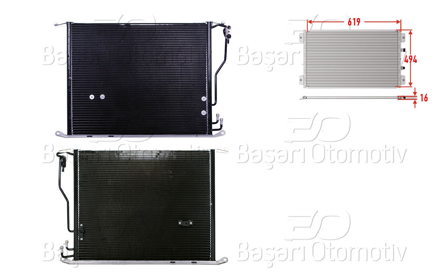 KLIMA RADYATORU 619X494X16 | MERCEDES-BENZ 220 98> | WISCO