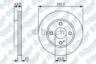 FREN DISKI ON HAVALI 258MM FORD FIESTA 1.25I 1.4TDCI 1.4I 1.6TDCI 08->