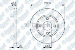FREN DISKI ON HAVALI 258MM FORD FIESTA 1.25I 1.4TDCI 1.4I 1.6TDCI 08->