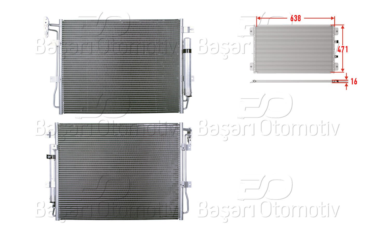 KLIMA RADYATORU 638X471X16 | RANGE ROVER SPORT3.0TD. 3.6TD. 10> | WISCO