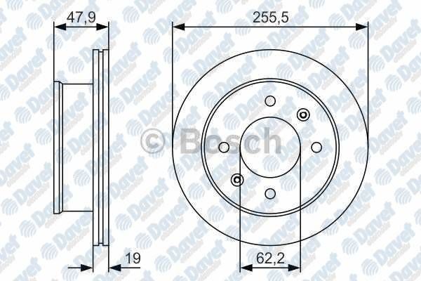FREN DISKI ON HAVALI 256mm HYUNDAI GETZ 03-> ESKI NO: 0986479459