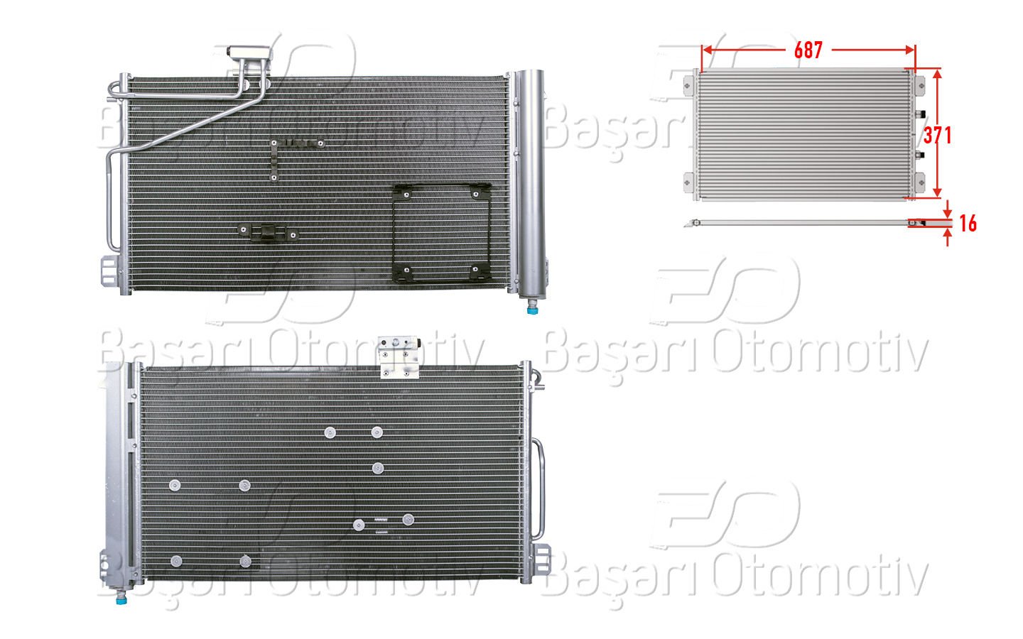 KLIMA RADYATORU 687X371X16 | MERCEDES-BENZ 203 DIZEL 00-09 | WISCO