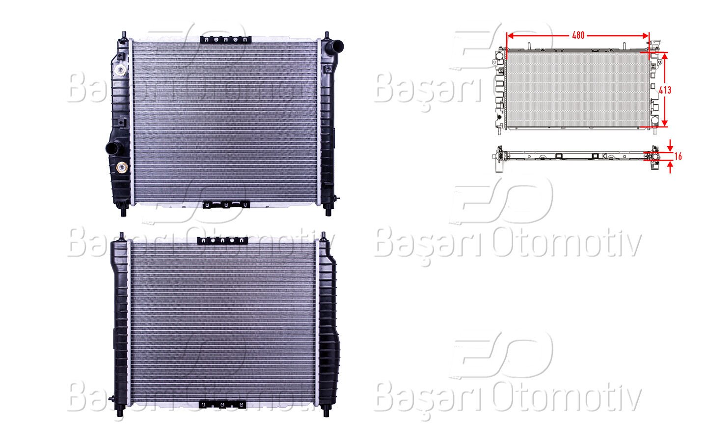SU RADYATORU BRAZING AT 480X413X16 | CHEVROLET KALOS AVEO 1.2-1.4 8V 03> | WISCO