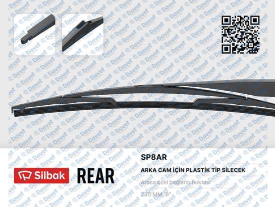 SILECEK SUPURGESI ARKA PLASTIK TIP 200MM RENAULT CLIO V 06/19>