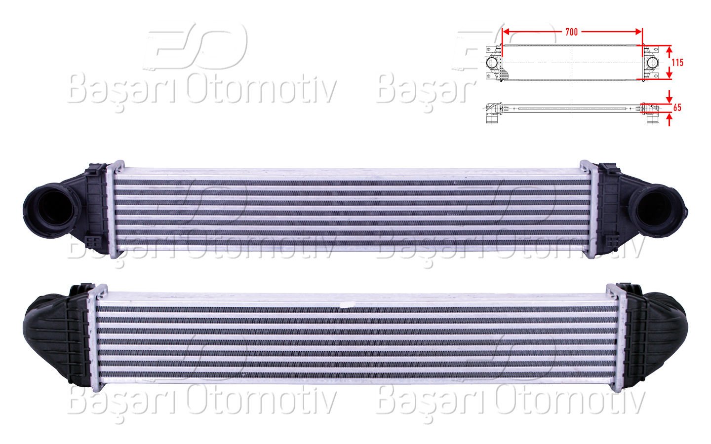 TURBO RADYATORU (INTERCOOLER) 700X115X65 | MERCEDES-BENZ A-CLASS A160 180 200 TURBO BENZ B CLASS B160 180 200 CDI 04 > | WISCO