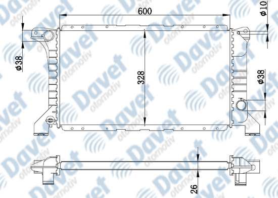 MOTOR SU RADYATORU BRAZING TRANSIT 86-> MANUEL SANZUMAN 600X329X26