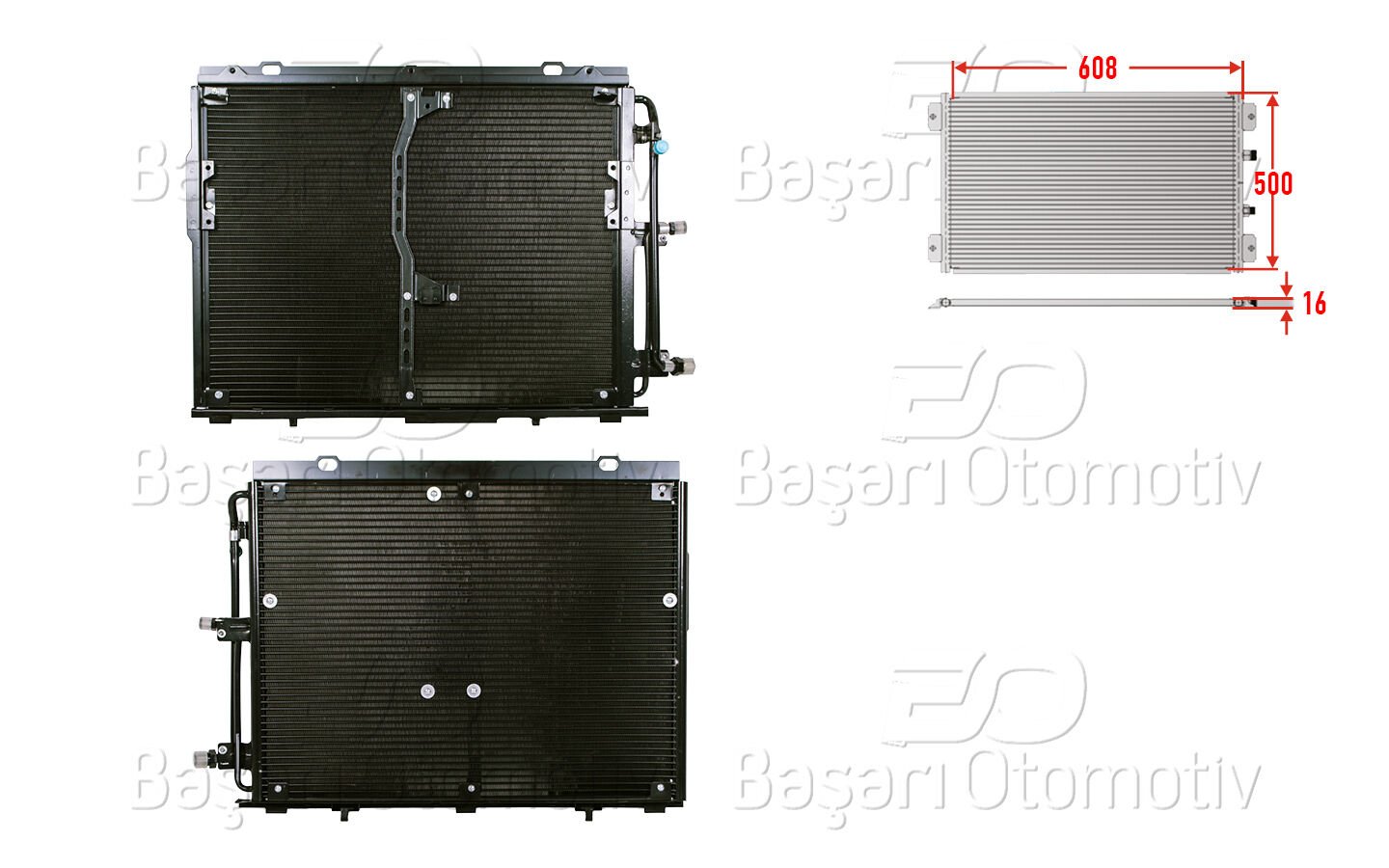 KLIMA RADYATORU 608X500X16 | MERCEDES-BENZ 140 91-98 | WISCO