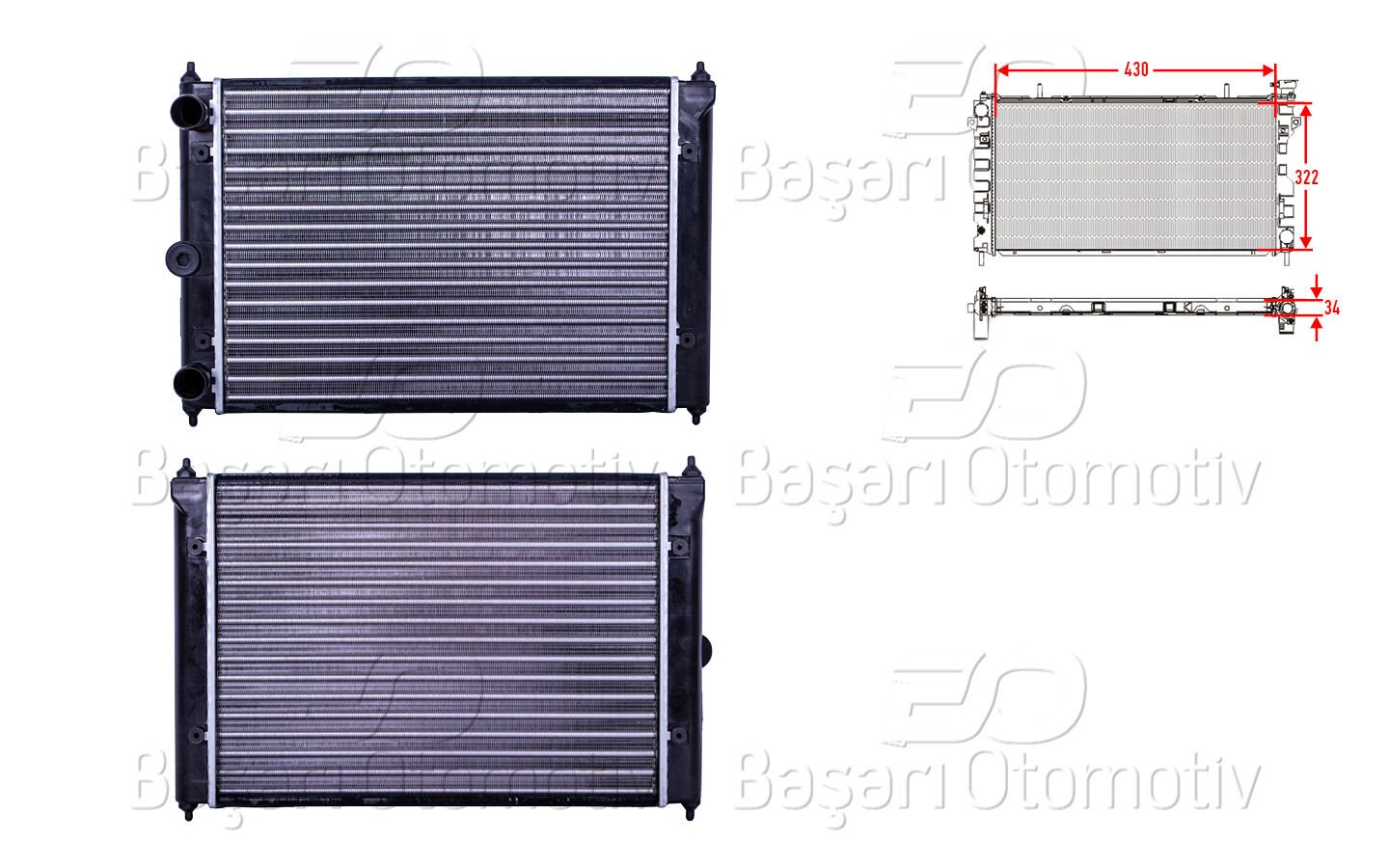 SU RADYATORU MEKANIK MT-AT 430X322X34 | VW POLO CLASSIC 1.0 1.3 85 > | AUTOLUX