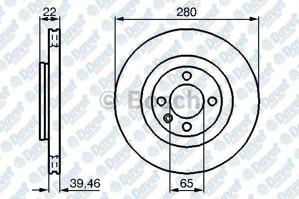 FREN DISKI ON HAVALI 280MM VOLKSWAGEN GOLF II PASSAT 1.8 88-96 SEAT CORDOBA 1.6 97-02 IBIZA 1.4 1.6 99->   ####