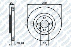 FREN DISKI ON HAVALI 280MM VOLKSWAGEN GOLF II PASSAT 1.8 88-96 SEAT CORDOBA 1.6 97-02 IBIZA 1.4 1.6 99->   ####