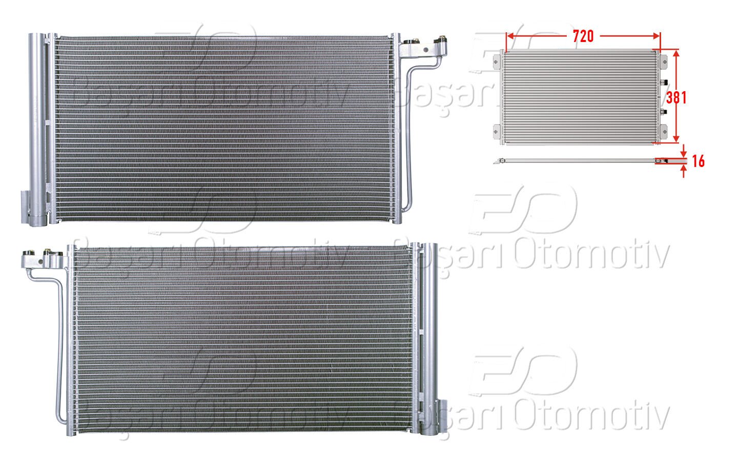 KLIMA RADYATORU 720X381X16 | FORD FOCUS BENZIN 11> | WISCO