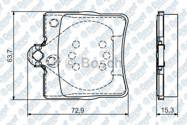 FREN BALATASI ARKA E.NO:0986TB2334 VWA 21919 MERCEDES C180 C200 C220 06/95-03/02 SLK R17009/96-02/04