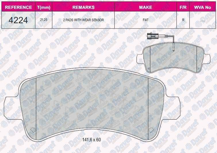 FREN BALATASI ARKA FISLI WVA 24465 DUCATO 09->