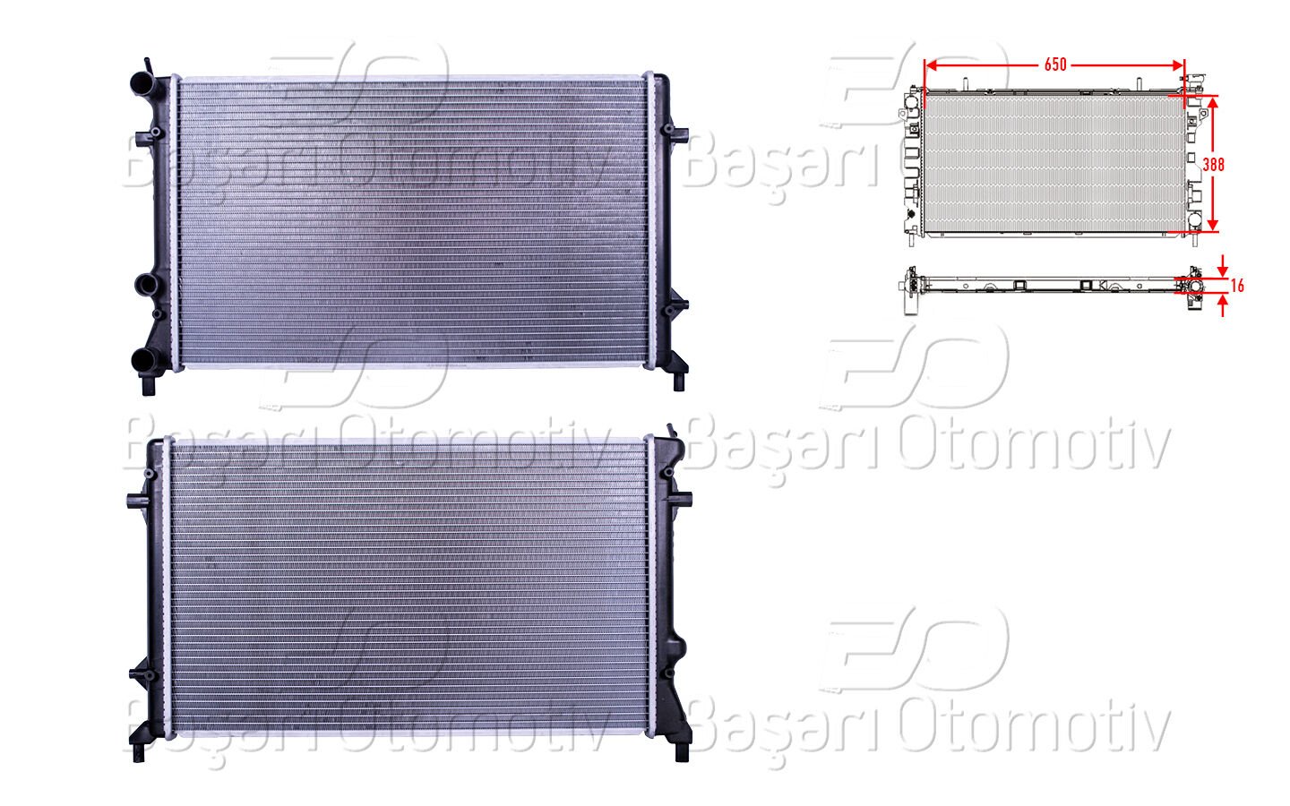 SU RADYATORU BRAZING MT 650X388X16 MM | VW PASSAT 2.5 0212 > | WISCO