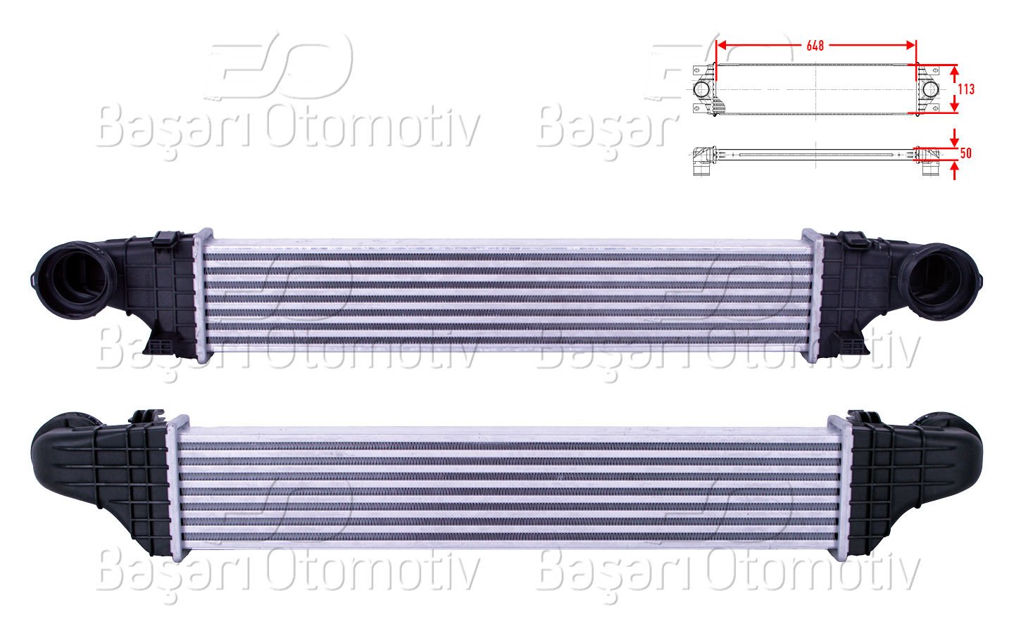 TURBO RADYATORU (INTERCOOLER) 648X113X50 | MERCEDES-BENZ BENZ W211 E200 CDI E220 CDI 02 > | WISCO