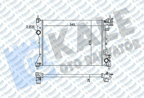 RADYATOR [BRAZING VERSIYONU KL351280] FIAT DOBLO 152.263 - OPEL COMBO - ALF ROMEO MITO 10-> AC/NAC MT [ME KANIK] [540X416X24]